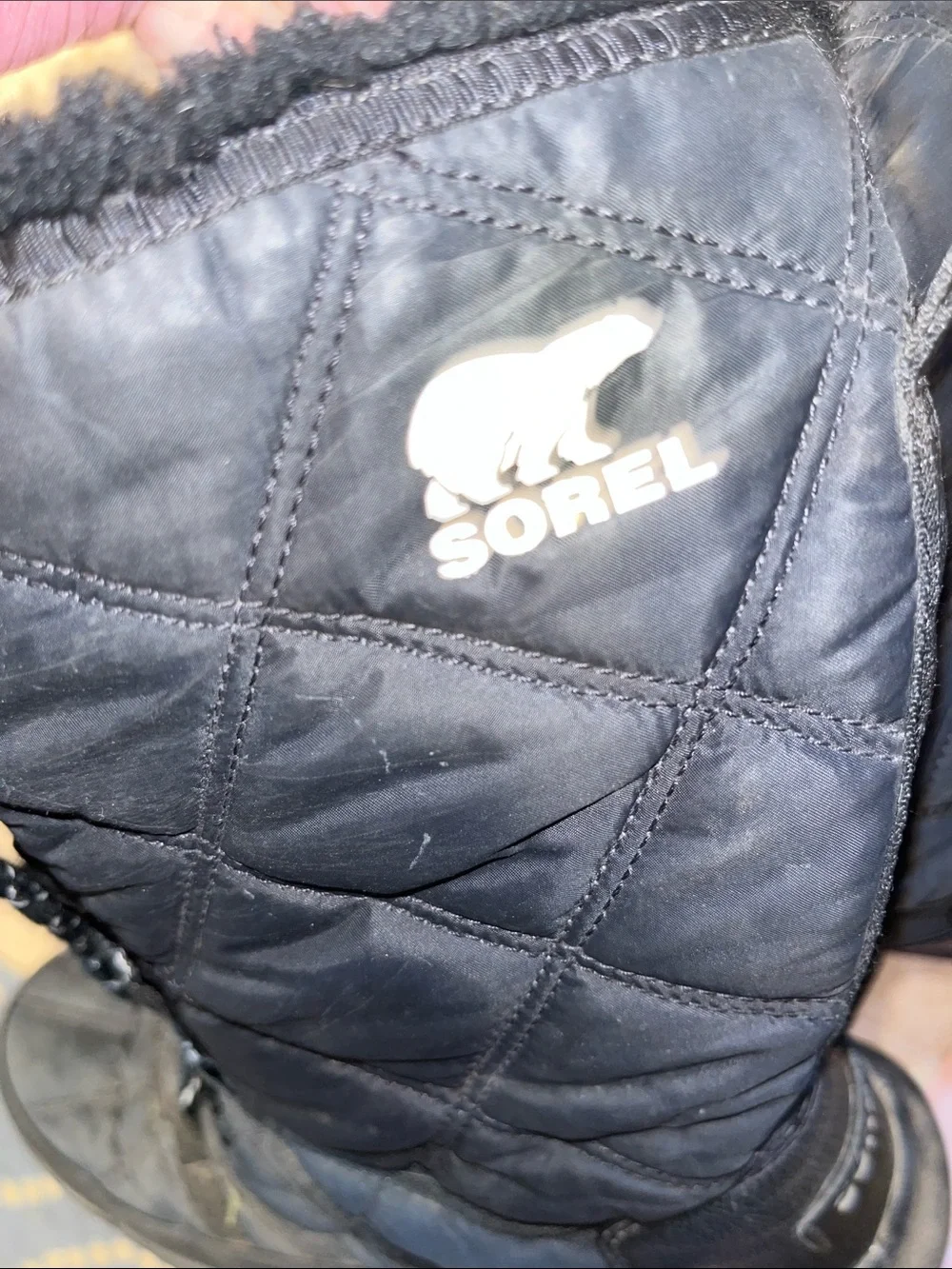 Sorel Black Winter Lace-Up Fur-Trim Snow Boots